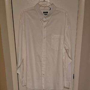 Izod Men's White Button-Down Shirt Xl Tall
